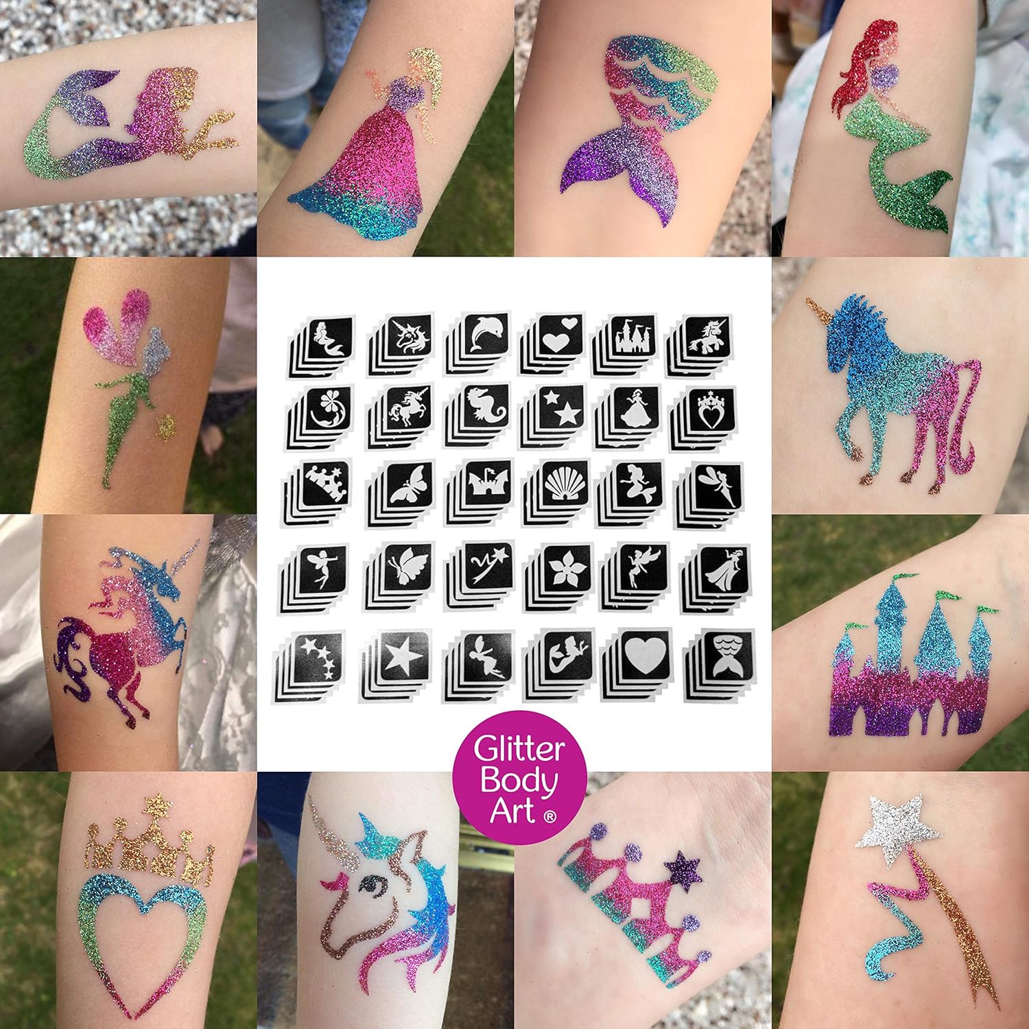 Girls Glitter Tattoo Bulk Pack x 120 Stencils: Amazon.co.uk: Toys & Games