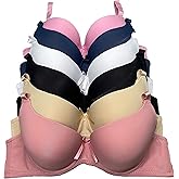 Viola's Secret 6 Pack of Color Print T-Shirt Bras B Cup C Cup and D Cup