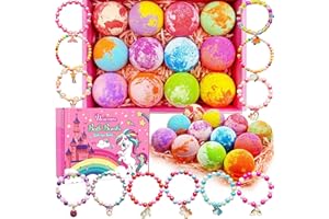 PHAORUI Unicorn Bath Bombs for Kids Girls 3 4 5 6 7 8 Years Old Birthday Gift for Girls Bath Bombs with Toys Surprise Jewelry Inside for Kids Toddler Girl Birthday Christmas Gifts Easter Basket Stuffers
