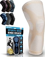 POWERLIX Knee Support Beige XL Knee Brace Compression Sleeve