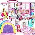 Style Shine Doll House Portable & Foldable Dollhouse w/ 60+ Pcs & 2 Dolls, Play House Toy with Bedroom Kitchen Furniture Camping Playset, Playhouse Birthday Gift for Girl Kid Toddler