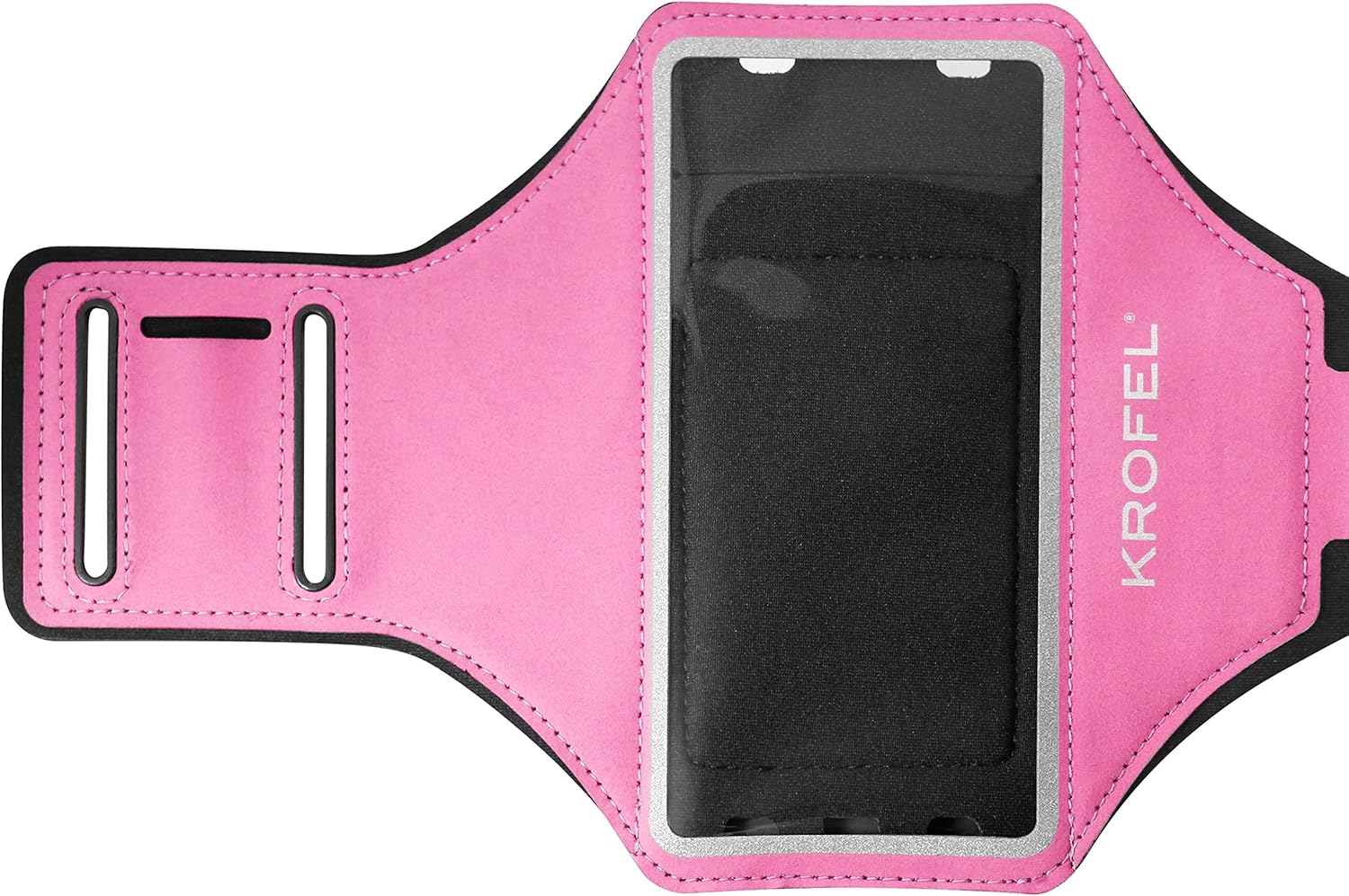 Krofel Running Sports/Fitness Armband Case w/Hidden Pockets for Samsung Galaxy Note 10 / S10/S10+ / T-Mobile Revvlry+ / OnePlus 7 Pro 5G / Pixel 3a XL/iPhone 11 / Pro Max/Xs MAX/XR - (Pink)