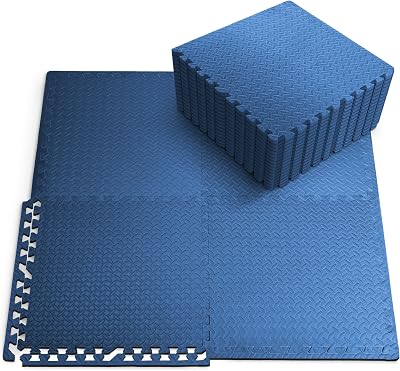 KAYMAN Gym Floor Nonslip Interlocking EVA Foam Mats 60x60cm Blue 16 Pack