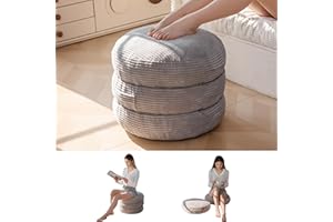 HIGOGOGO Pouf Ottoman Stuffed Round Modern Foam Filled Foot Rest Poufs 20 X 18 Inches Modular Ottomans Separated Into Floor C