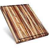 Sonder Los Angeles Bradbury Wood Cutting Board | Teak Edge Grain Cutting Board for Kitchen with Juice Groove & Sorting Compartments for Charcuterie | Gift Box Included | 20x15x1.5 in