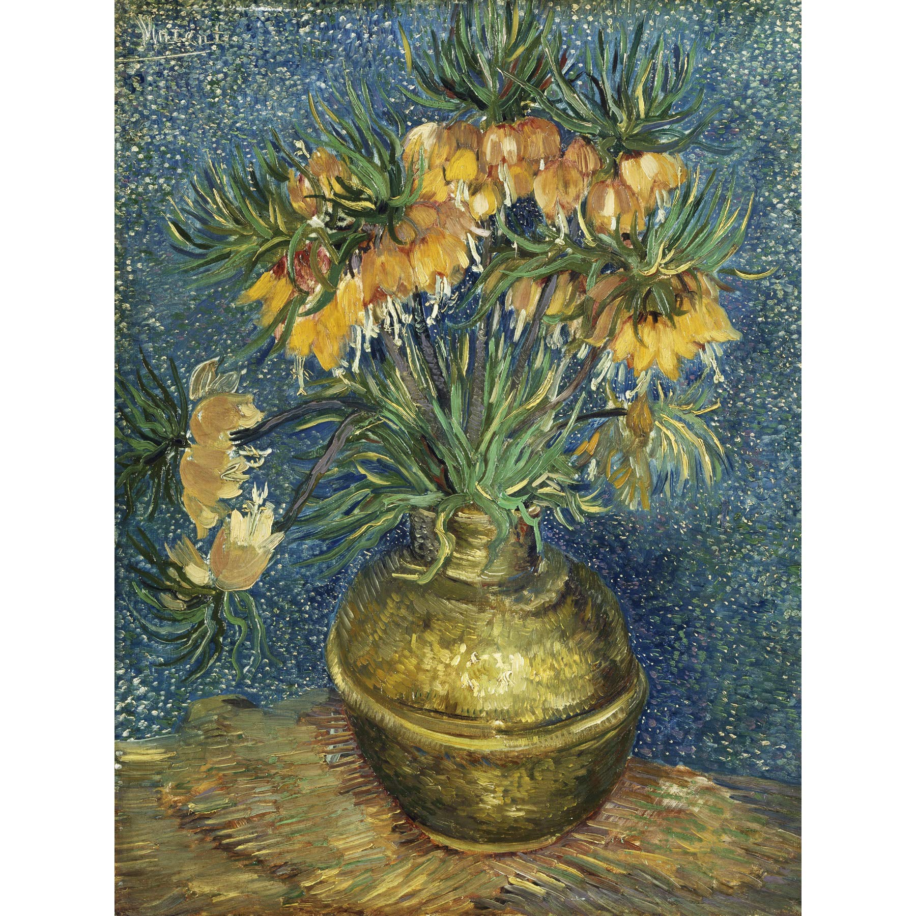 Vincent Van Gogh Imperial Fritillaries In A Copper Vase Large Art Print Poster Wall Decor Premium Mural