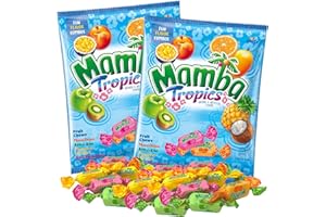 Needzo Mamba Candy Tropics Gift Set Assorted Flavored Fruit Chews, Individually Wrapped Chewy Candies Mixed Flavors Assortment Bags, Pack of 2