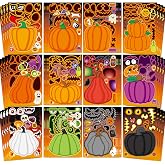 48 Sheets Pumpkin Face Stickers Kids Halloween Party Favors Crafts | 8.6 "X5.8 " Pumpkin halloween Activities Goodie Bag Stuffers Games Decor Classroom Preschool kindergarten