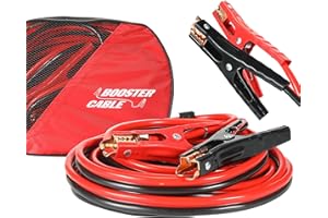 WORKKOOL Jumper Cables for Car Battery，Heavy Duty Booster Cables for Jump Starting Dead or Weak Batteries, Emergency Start Cable for Car Van Truck with Carry Bag(8Gauge,10FT)