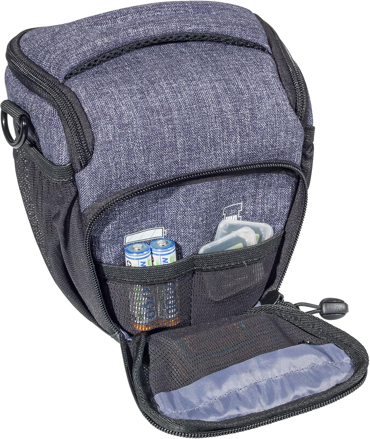 Fashion camera case Canon EOS M3, 30D, 50D, 400D, 450D, 100D, 1000D, Nikon D5500 / Sony Alpha 6000, Grey, Size M - Image 4