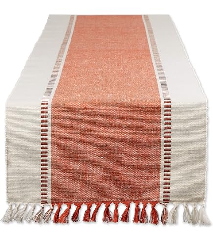 DII French Blue Zig Dobby Stripe Table Runner