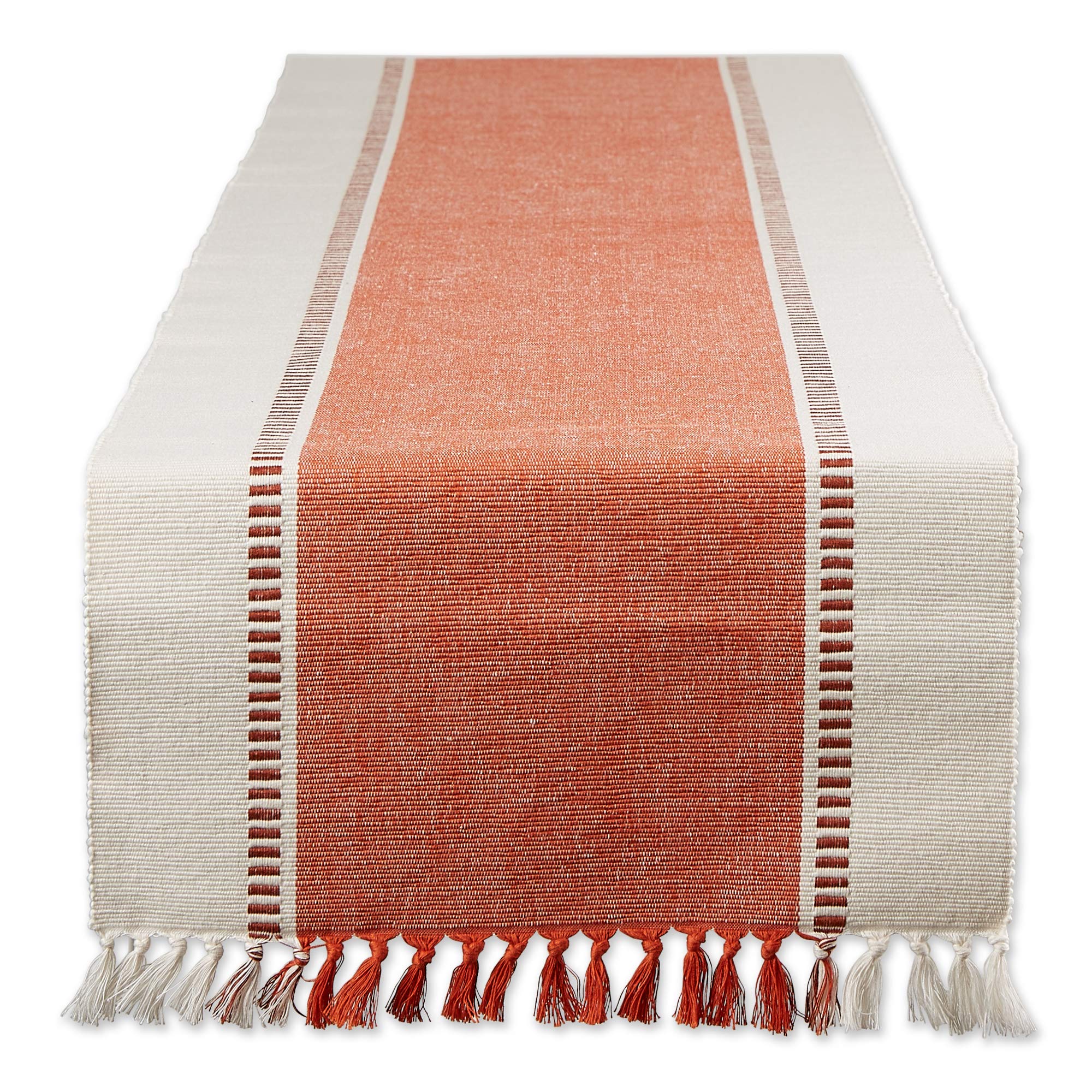 DII Woven Table Runner, Cotton, Burnt Orange, 13x72\