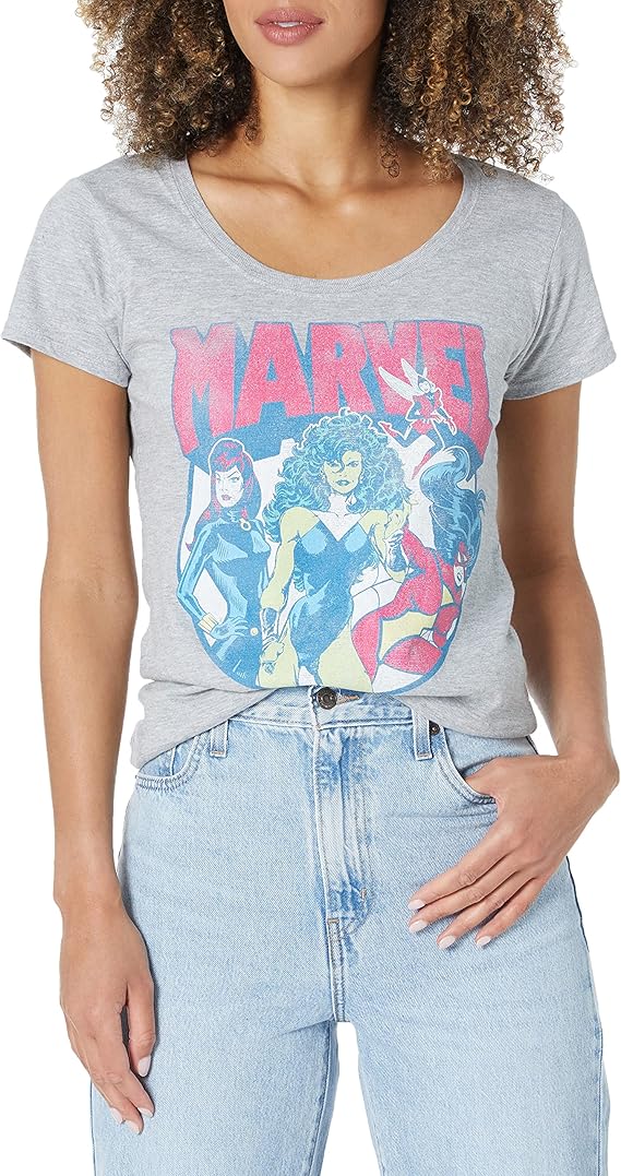 Marvel womens Official Marvel Marvel Gals Women's Scoop Neck Tee Shirt