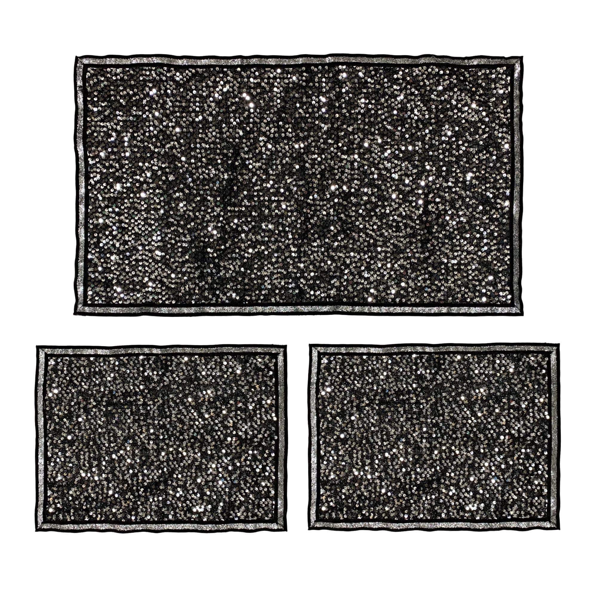 Nada Home Complete Doilies and Runner Set 3 Pieces Renato Crossbow Decorative Rhinestone 3971