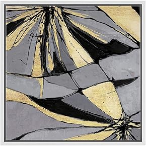 SIGNWIN Framed Canvas Wall Art Gold, Black, Grey...