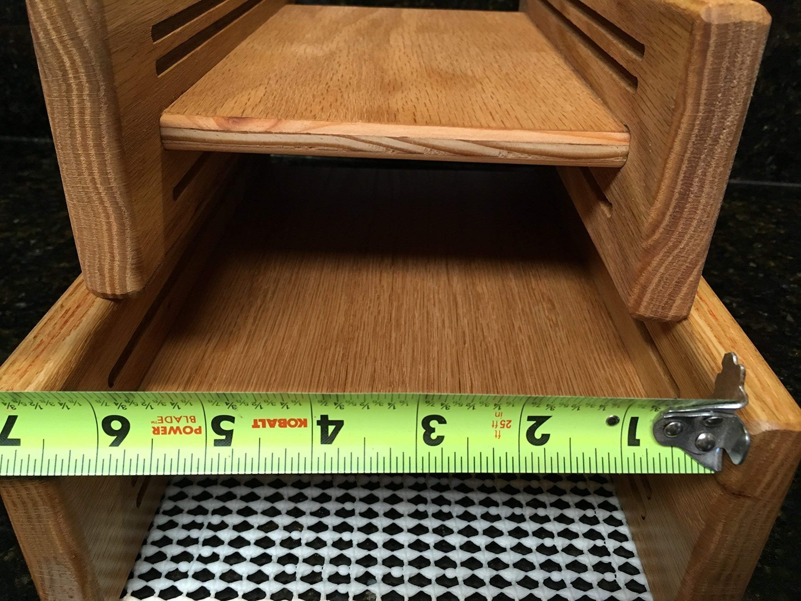 6 1/2 Inch Loaf Width 3/8-1/2-3/4 Inch Slice Thickness Oak Horizontal Bread Slicing Guide Anti Slip Mat Protective Oil Finish FREE SHIPPING Hand Crafted by Mystery Lathe