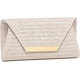 Gurina Elegant Patent Leather Clutch Purse for Women, Formal Evening Clutch Bag with Chain for Wedding Party Prom