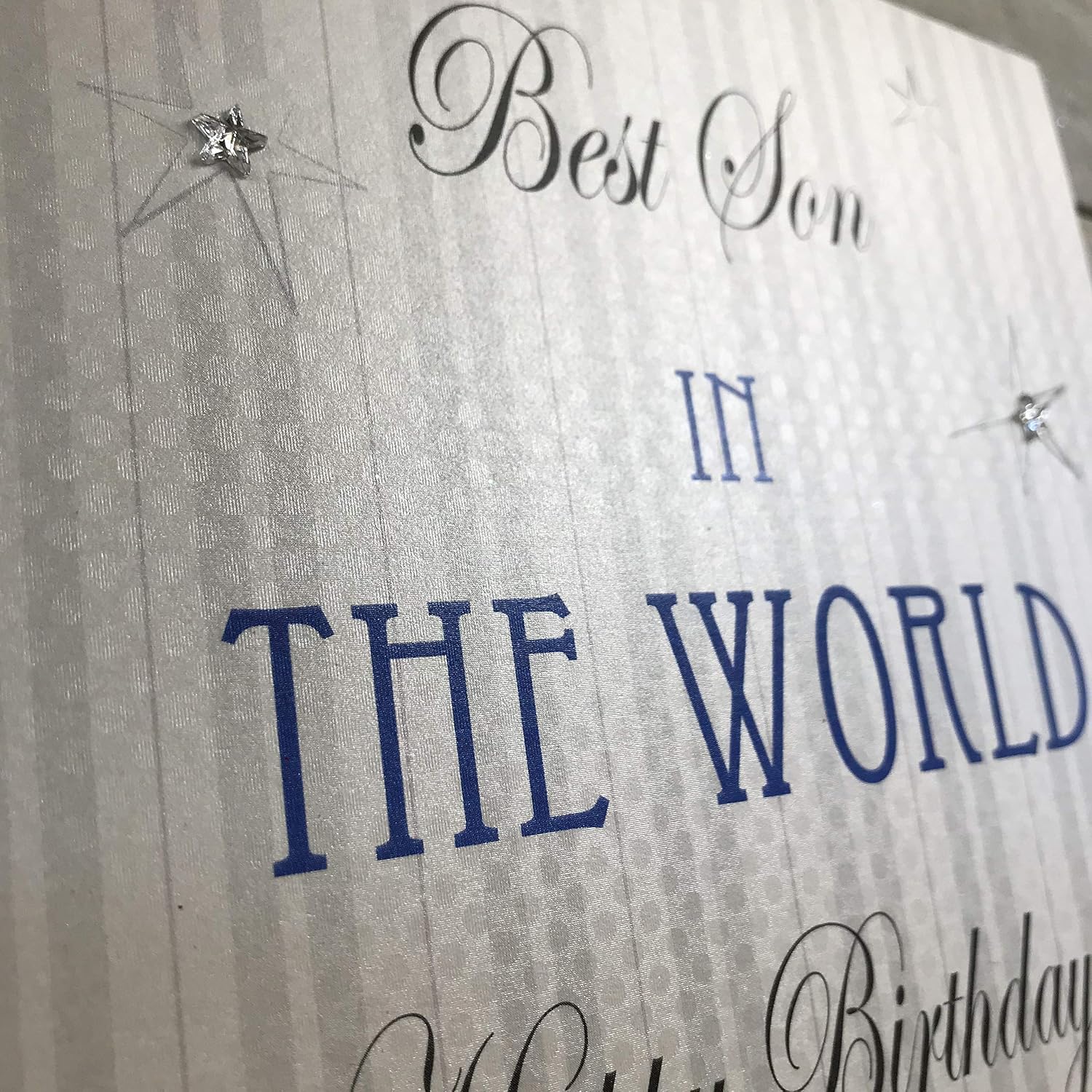 WHITE COTTON CARDS Best Son in The World Happy Birthday Handmade Card ...