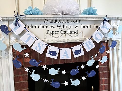 Amazon Com Whale Baby Shower Decorations It S A Boy Banner