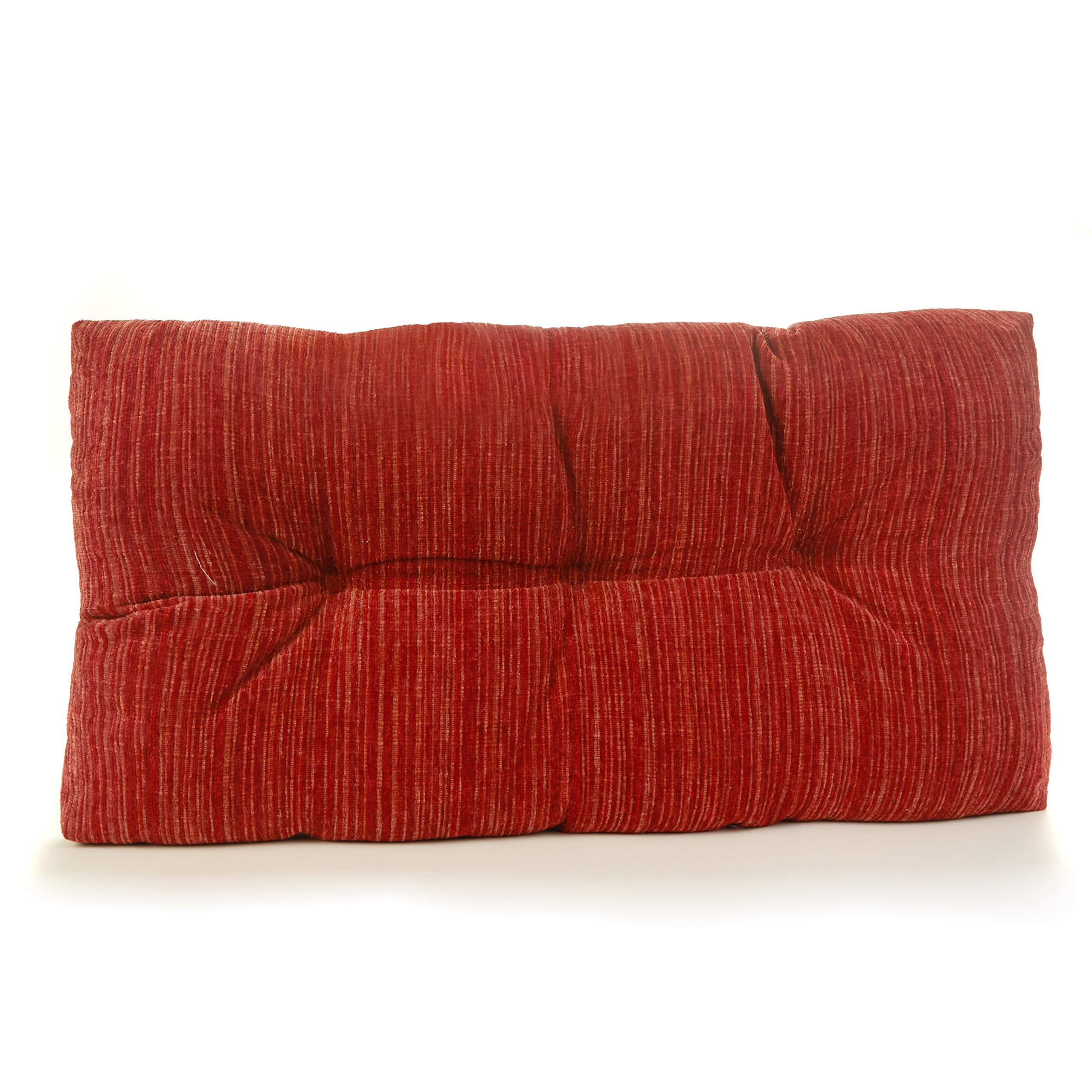Klear Vu Chenille Fabric Tufted Gripper Non Slip Overstuffed Bench Pad Cushion, 27", Red