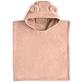 mushie Poncho Towel for Toddlers and Kids (Blush) | Organic Terry Cotton | Ages 1-3 Years
