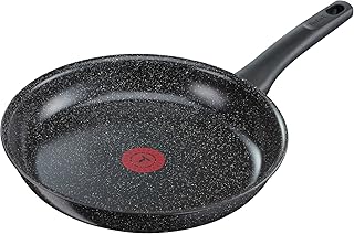 Tefal Asteroid C40804 Keramik-Pfanne 24 cm, Aluminium, schwarz/grau mit Stone-Effect