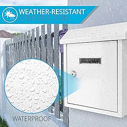 Serenelife Weatherproof Wall Mount Locking Mailbox