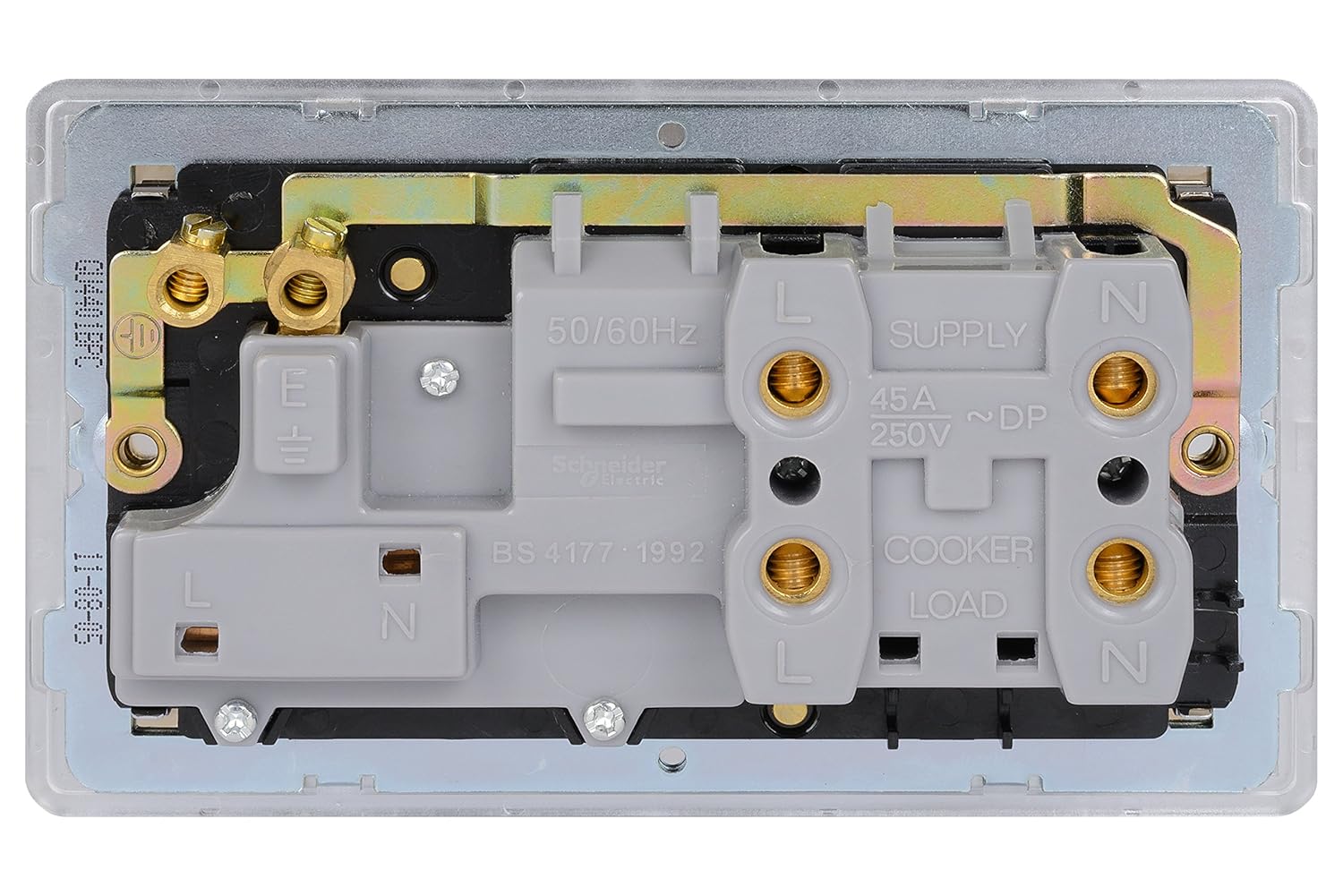 Schneider Electric Ultimate Screwless Flat Plate, Switched Single Cooker Control Unit with Socket - Image 5