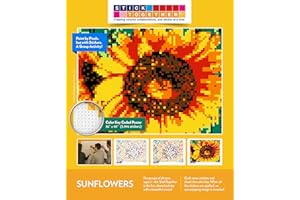 STICKTOGETHER Huge Mosaic Puzzle Poster Kits | Group Project | No Mess Paint by Sticker | Stay at Home Activity | Classroom | One Sticker at a Time! | Large Sunflower | Learning Fun | 40” X 36” Giant Poster