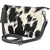 Merbaa cowhide and hair on Pouch bag Genuine cowhide hair on small crossbody Bag with adjustable detachable strap
