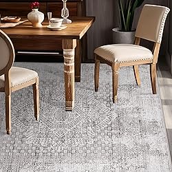 Area Rug 6x9 Vintage Rug: Washable Indoor Medallion