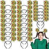 Tigeen Rainbow Pom Pom Headband, 24 Pcs Head Bopper Headbands, Funny Rainbow Headbands for Women Costume Accessories, Halloween Carnival Birthday Christmas