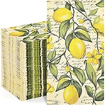 Amazon.com: 20-ct 13x13 Yellow Lemon Napkins Vintage Napkins