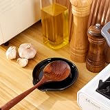 Swuut Ceramic Spoon Rest Set of 2 - Black Spoon Holders for Kitchen view 5
