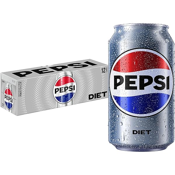 DIET PEPSI COLA SODA, 12 FL OZ CANS...