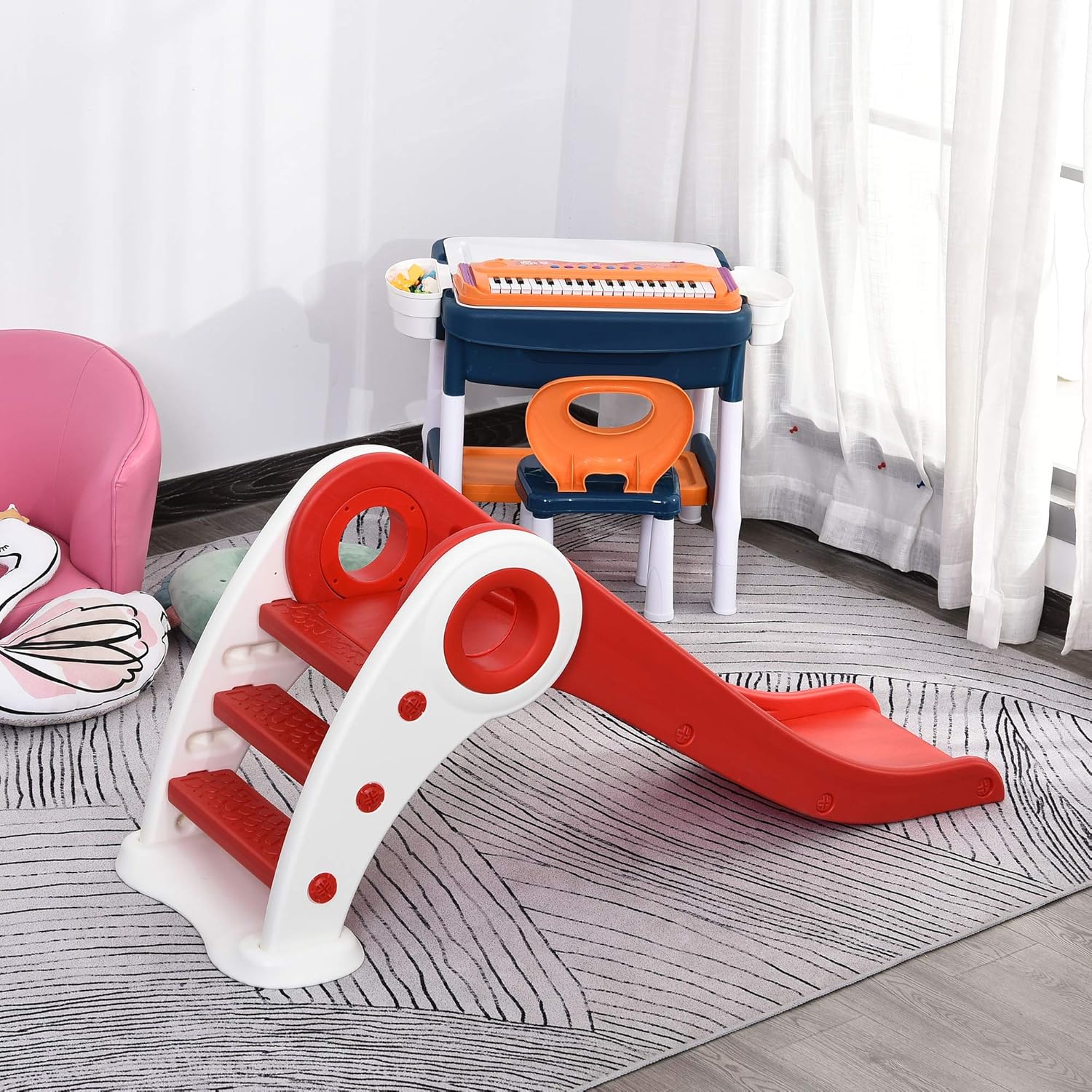 Toboggan Enfant Pliable 3 à 6 Ans Usage intérieur extérieur dim