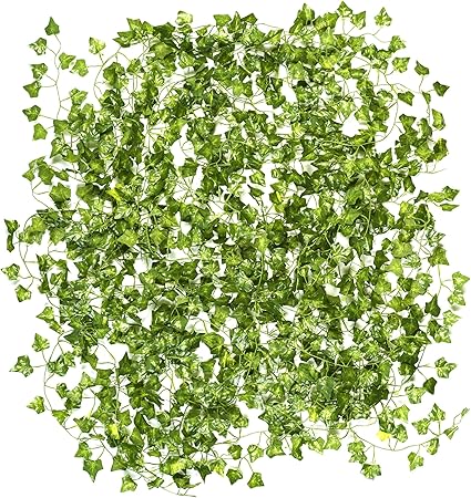 12 pack hiedra artificial 12pcs 2 2m calidad superior y realista plantas artificiales guirnalda enredadera hojas decorativas boda fiesta