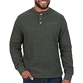 The American Outdoorsman Sherpa Lined Waffle Henley for Men - Thermal Long Sleeve Shirt Bonded Sherpa Lining For Outdoors
