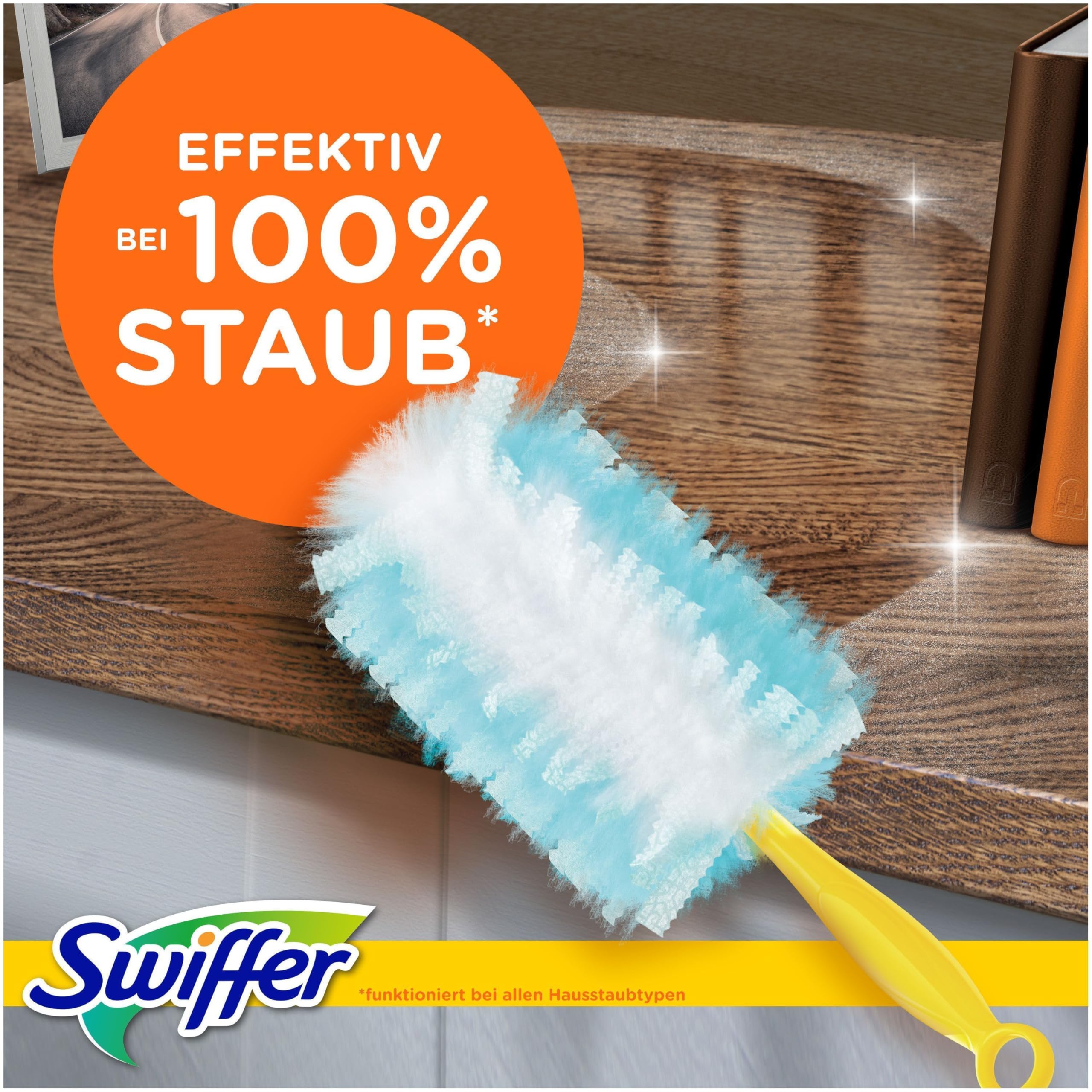 Swiffer Staubmagnet Starter-Set (1 Griff + 7 Nachfülltücher) Fängt Und Schließt 3-mal Mehr Staub Und Haare Ein Als Herkömmliche Staubwedel 2