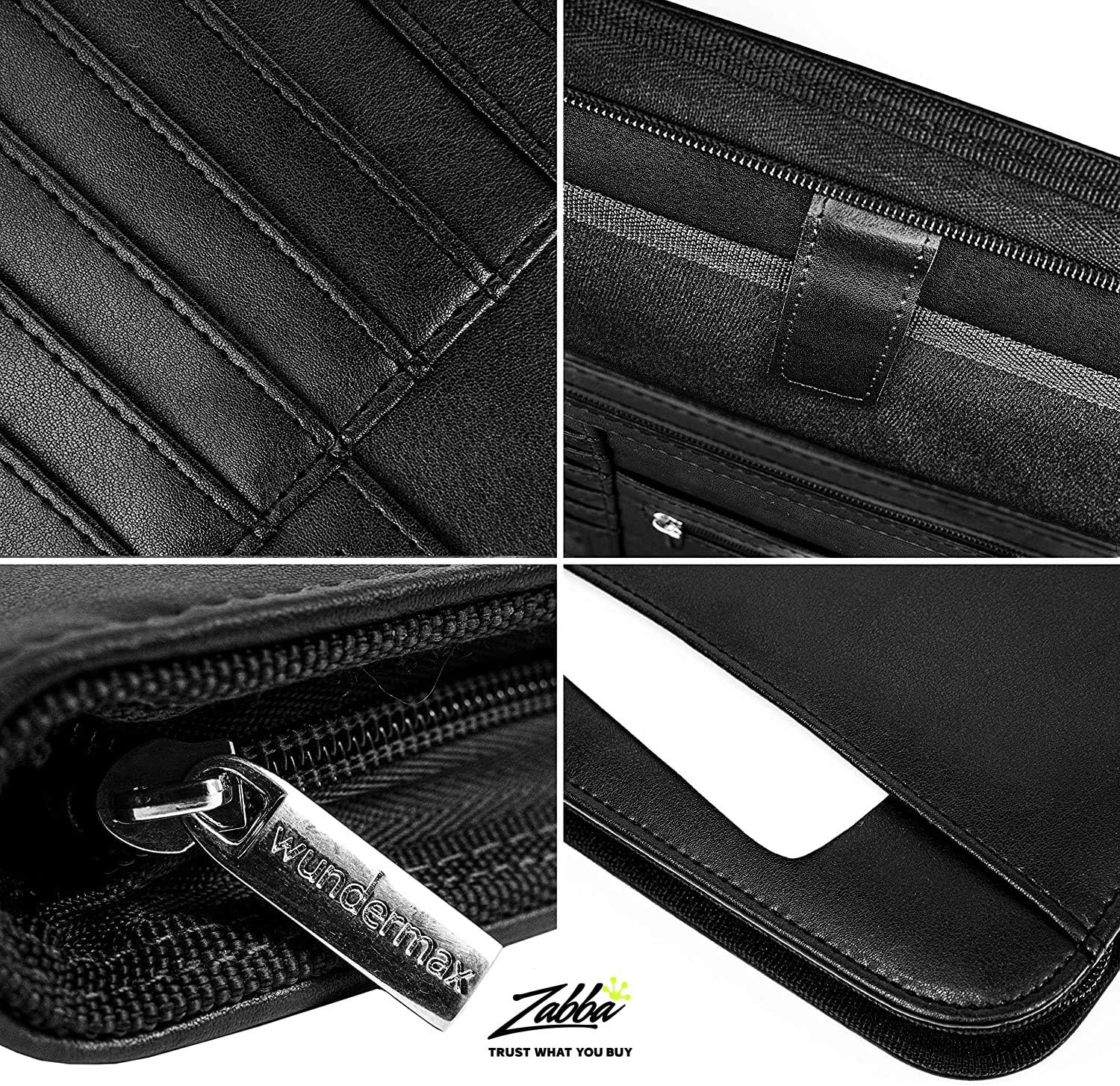 Zippered Padfolio, Leather Portfolio Binder - 10.1 Inch, Business Folder, Resume/Document Organizer - Notebook, Ipad Case, Planner - Men & Women : Office Products
