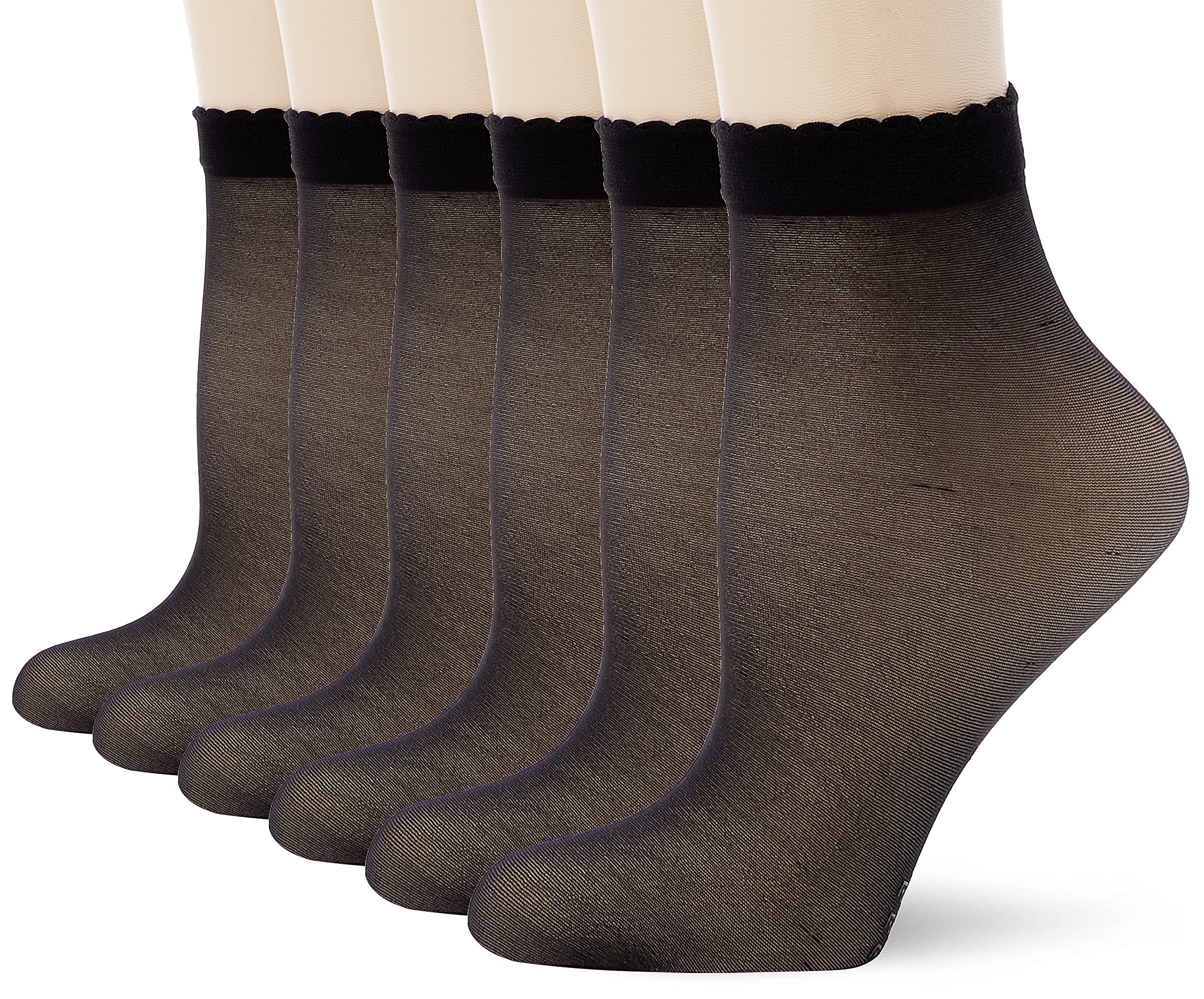 Set of 6 Socks Lycra Liner Black 16 g