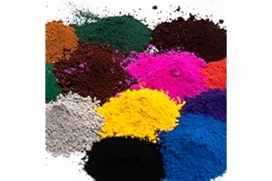 Ninesung 12 Colors Iron Oxide Powder, Concrete Dye Colors Pigments- Iron Oxide Synthetic Pigment Powdered Dye Colorant Mix in Color Concrete,Cement,Brick,Paint Coloring