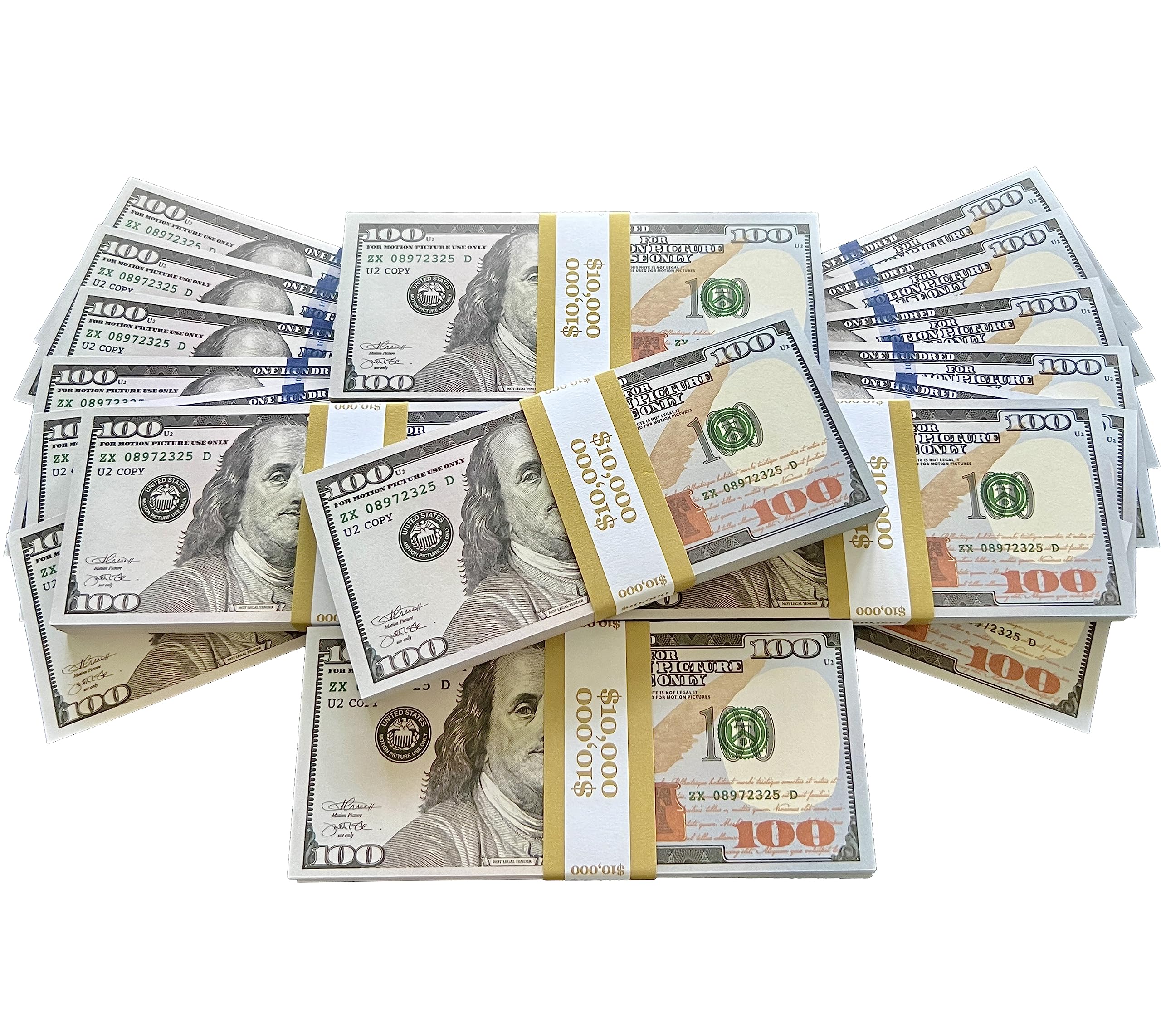 BIG SCREEN STACKS | Prop Money Dollars | $50,000 Full Print 100 Dollar Bills (5 Stacks) for Film, TV & Photography – Realistic Prop Cash for Content Creators, Games & Pranks