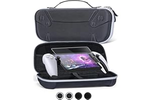 Honghao Case for PlayStation Portal Remote Player with Screen Protector , Heavy Duty Waterproof PS5 Accessories Carrying Protective Case Bag (Black)