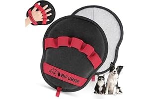 Bifobar Pet Hair Removal Glove - Magic Brush Electrostatic Mitt for Dogs & Cats, Reusable Grooming Gloves - Dog Hair Remover Tool with 5-Finger Design for Couch, Carpet, Furniture, Laundry & Clothing