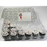 Katgely Cupcake Boxes Cupcake Containers 24 Pack Cupcake, Set of 4