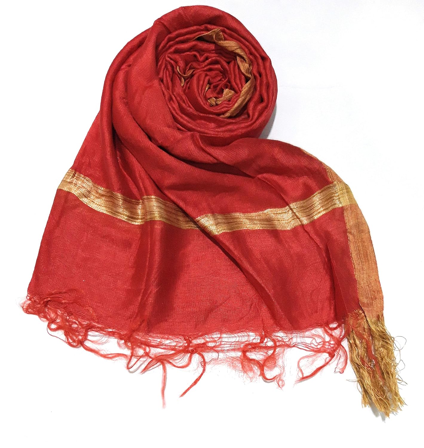 cotton silk dupatta with golden jari work