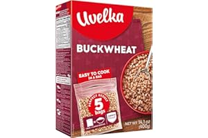 Uvelka Buckwheat Boil In Bag, 5 ct x 2.8 oz, Net weight 14 Ounce / 400 Gram, organic food