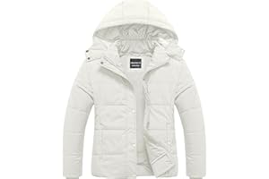 CREATMO US Women's Plus Size Warm Puffer Jacket Waterproof Fleece Lined Winter Coat with Removable Hood