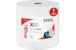 WypAll GeneralClean X60 Cloths Multi-Task Cleaning Wipes, Jumbo (34955), Strong and Absorbent Towels, White (1 Roll of 1,100 Sheets, 1,100 Sheet Total)